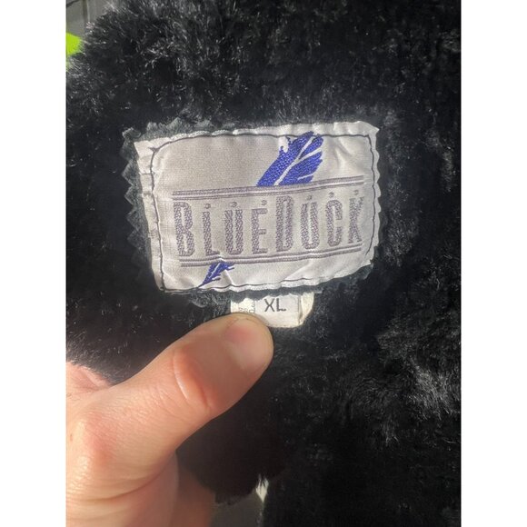 Blue Duck Womens Shearling Leather Suede Button Long Coat Black Size XL - Picture 6 of 6